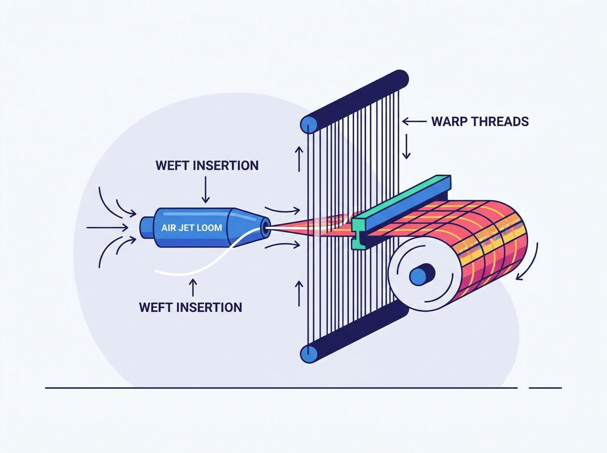 Sản xuất m&aacute;y dệt phản lực kh&iacute;